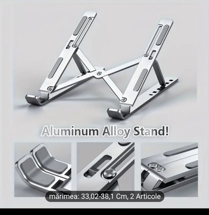 Suport stand universal aluminiu : laptop,tabletă ,tastatură  telefon