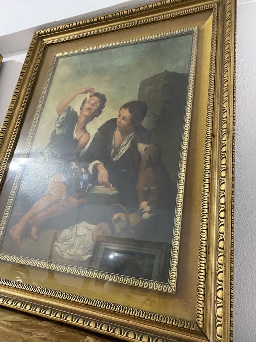 Tablou Vintage Pictura pe Panza Rama Lemn Antic