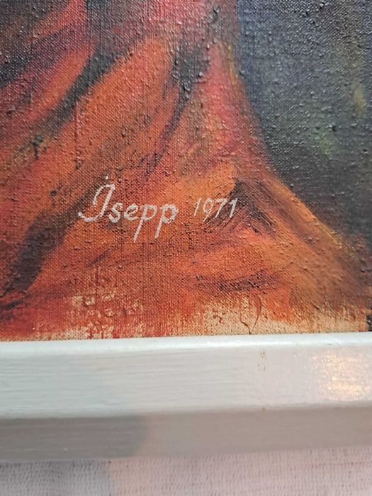 tablou pictura pe panza 72/63 cm semnat Isepp datat 1971