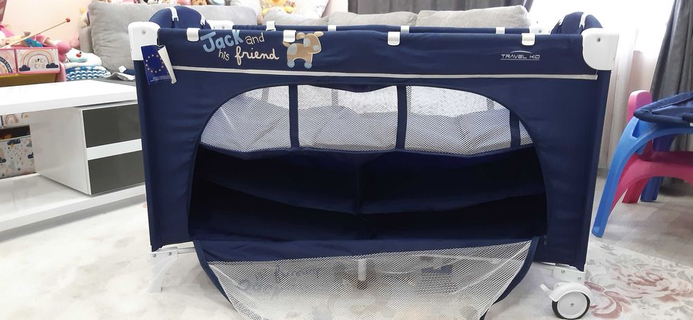 Бебешка кошара Lorelli TRAVEL KID, Две нива, Синя