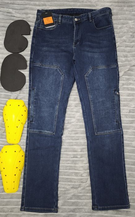 Blugi moto bleumarin L