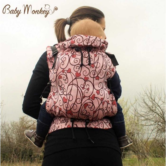 от 5+ месеца | Ергономична раница Baby Monkey Regolo - Heart