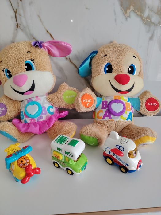 Lot jucării vtech cu funcții lb germana cățeluși și mașinuțe