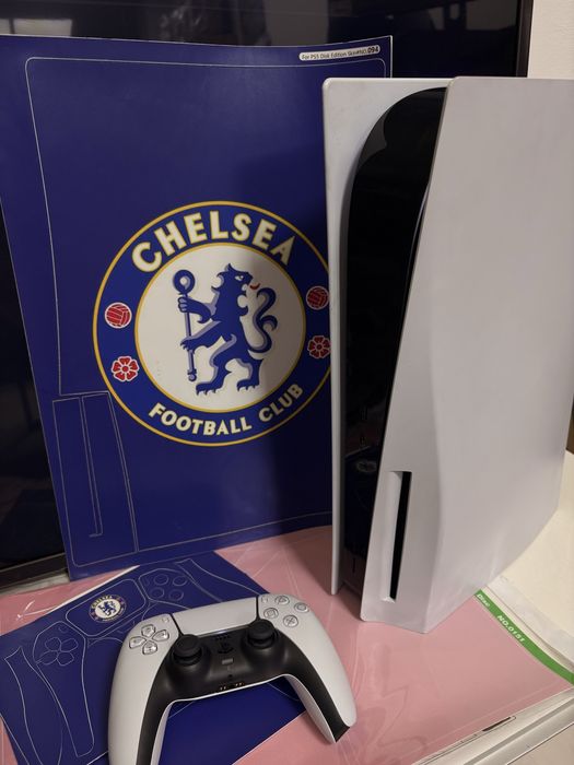 PlayStation 5 Fat 825Gb, 9 игры в подарок+наклейка Chelsea
