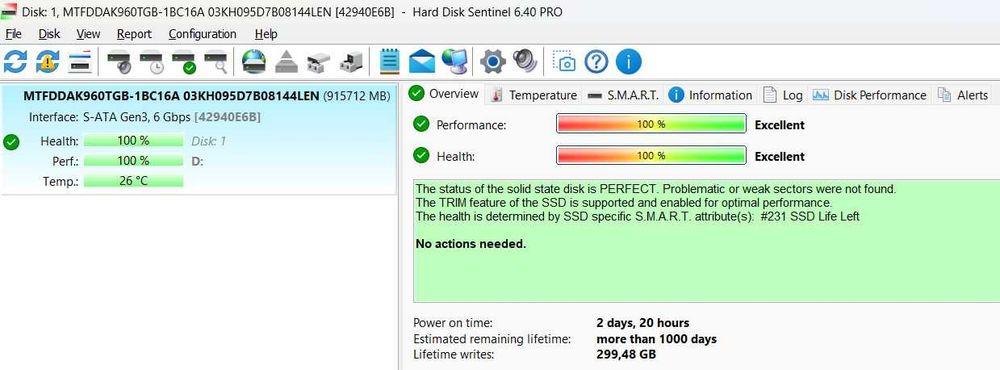 2,5" SSD 960Gb Thinksystem FRU: 03KH095, Micron 5400 MAX SATA 6Gb/s