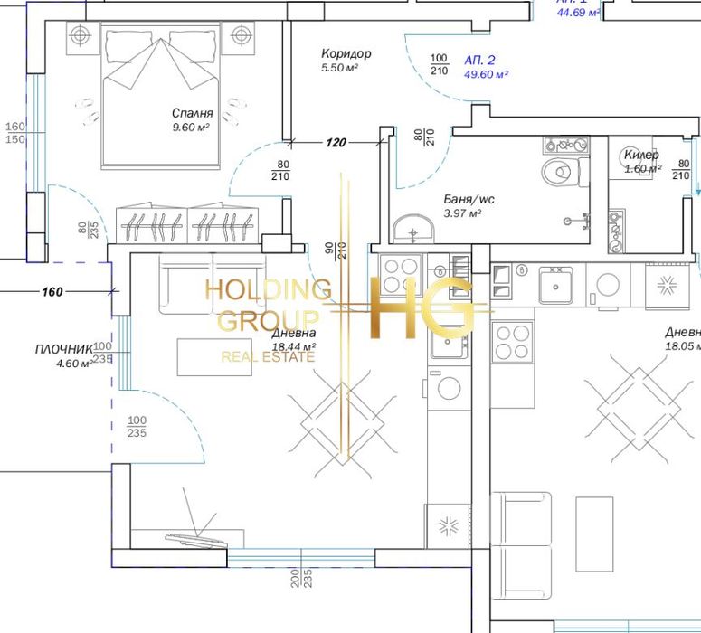 Продава се Двустаен апартамент в Варна, м-т Пчелина - 61 кв.м за 1436 €/кв.м - Снимка #11