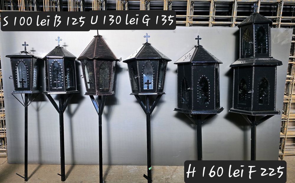 Felinare cimitir negre gri maro sau electrostatic vopsite
