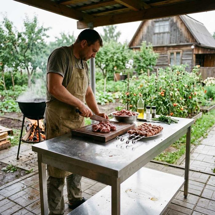 Стол производственный нержавейка Для мангала и дачи Stol Nerjaveyka