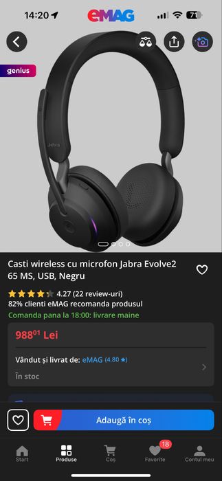 Casti conferinta Jabra Evolve2 65 originale