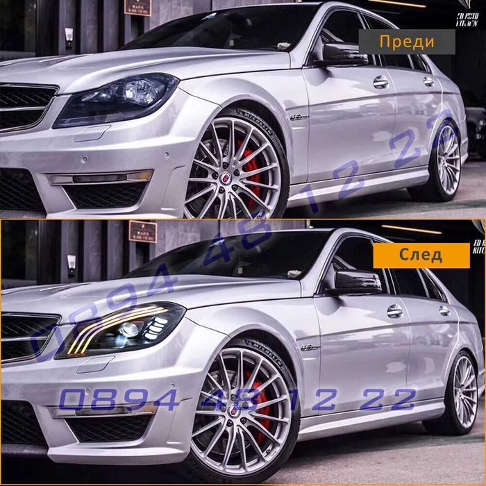 Тунинг LED фарове Mercedes C W204 Facelift 11-14 лед мерцедес ц фейс