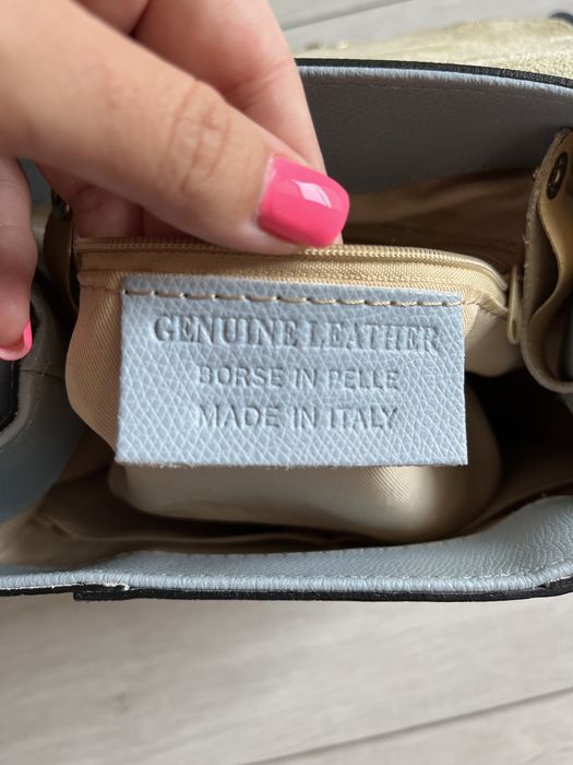 Geanta piele naturala baby blue