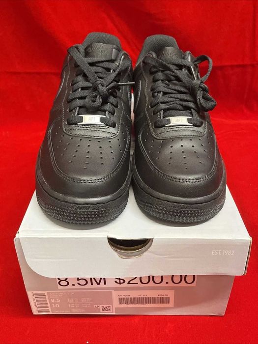 Nike Air Force 1 07' Triple Black (36-47 номер)