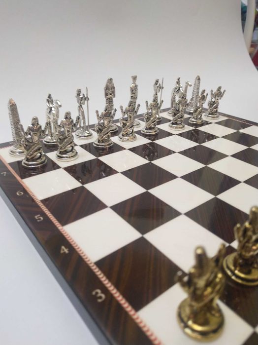 Set șah metalic figurine egiptene