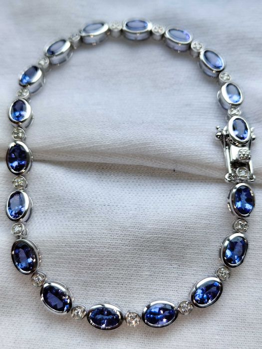 bratara platina PT950 cu tanzanit diamant tanzanite si diamante aur