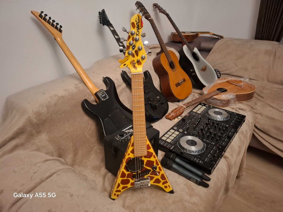 chitara electrica pentru copii cu boxa incorporata amplificator