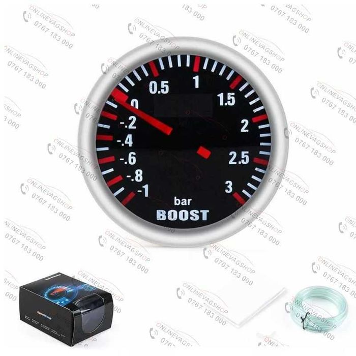 Ceas turbo boost 3 BAR cu diametru 52mm