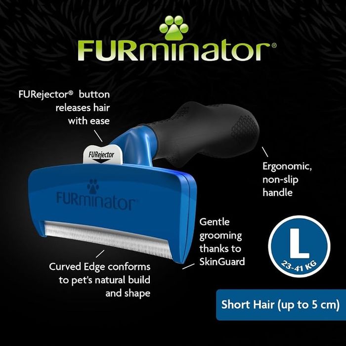 Instrument FURminator pentru îndepărtarea părului sub păr pentru câini de talie mare cu păr scurt (23-41 kg)