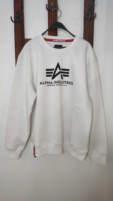 Нова Блуза Alpha Industries basic sweater white, Size XL