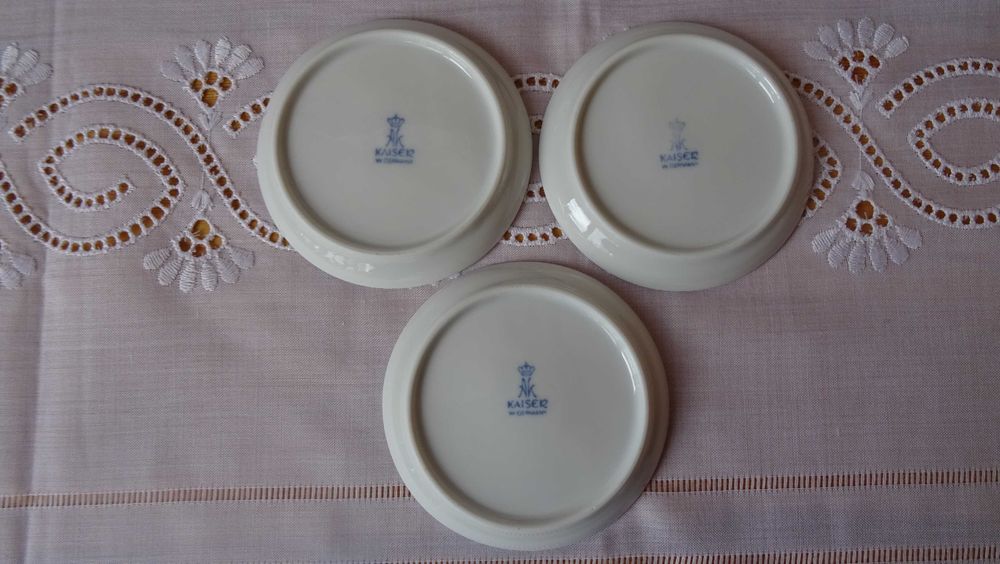 Автентични шест чинии Kaiser W.  Dammann порцелан кафява гама