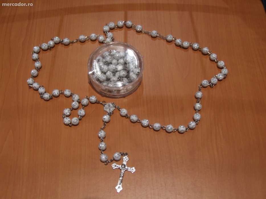 Rozariu margele si lant metal