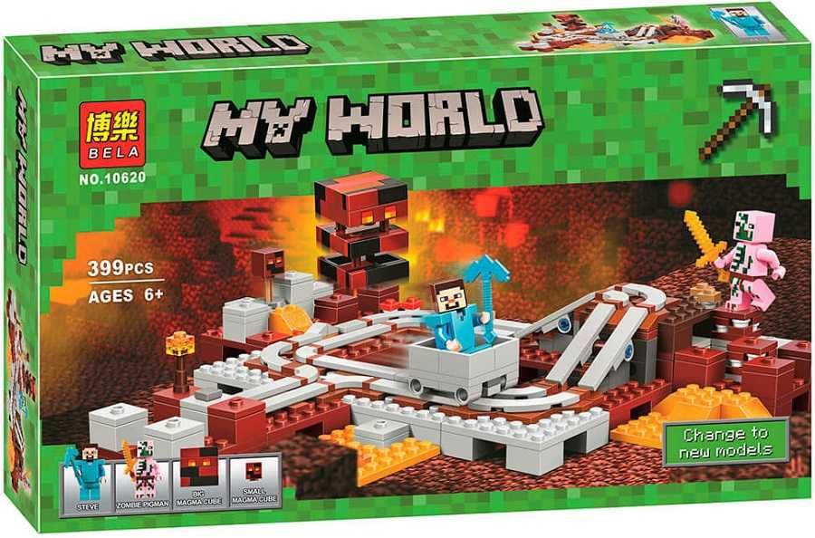 Конструктор Minecraft Подземная железная дорога 399 деталей My World