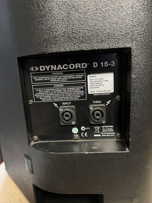 Dynacord D-lite 115 pe 3 cai ,500watt cu huse , stare foarte buna