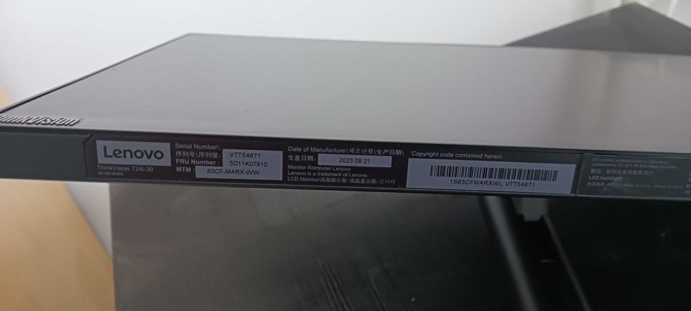 Монитор Lenovo ThinkVision T24i-30 23.8", IPS, FHD, 60Hz, 4ms