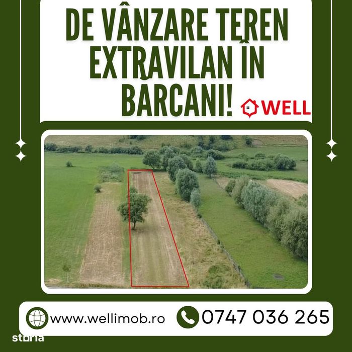 De vânzare teren extravilan în Barcani!