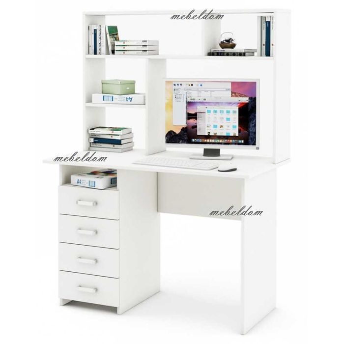 Бюро 110см. с надстройка и 4 чекмеджета(код-1123)