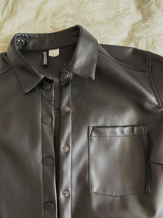 Кожена черна риза H&M