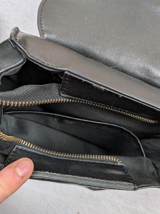 Ghiozdănel  Damă Piele Naturală Neagră Accesorii Aurii Size One Size