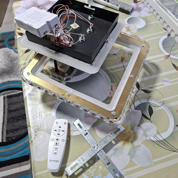 Lustra LED CRISTAL Double Square Echivalent 200W