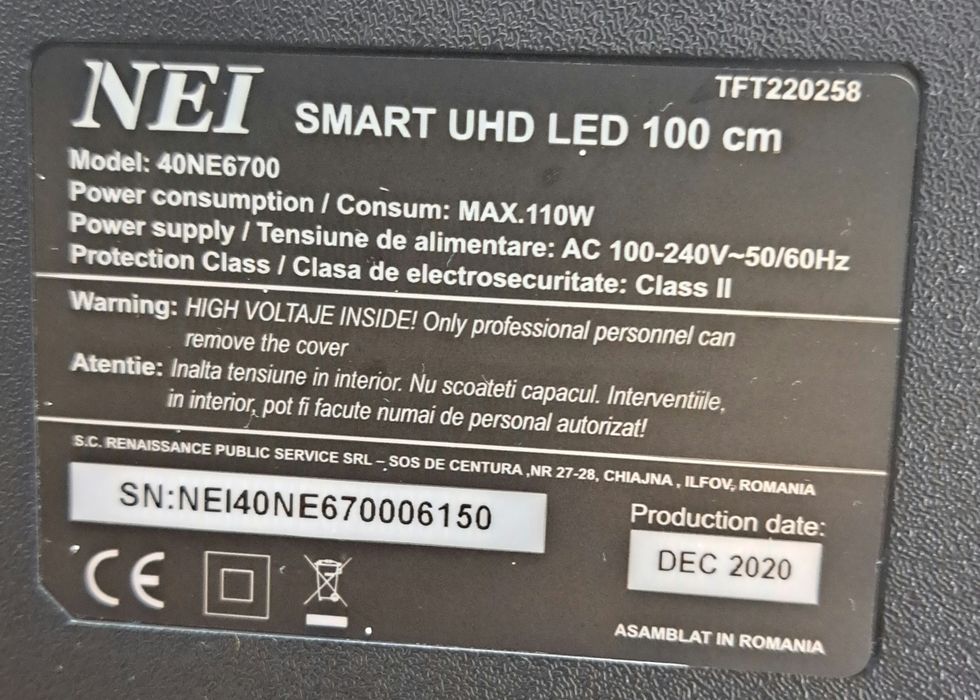 Sursa de alimentare Tv NEI SDL-305c