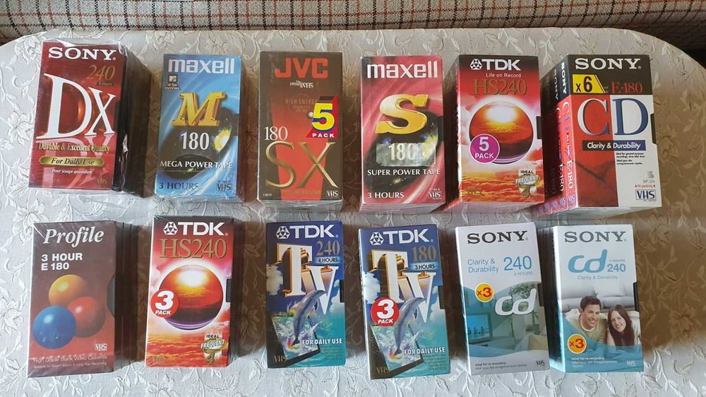 Нови видеокасети VHS TDK, JVC, BASF, Sony, Memorex. Konica