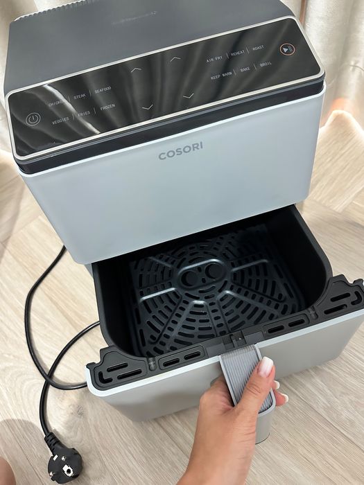 Friteuza cu aer cald Cosori Dual Blaze 6,4L, 12 functii, gri