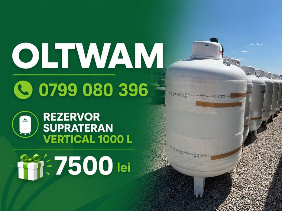 Rezervor GPL suprateran vertical 1000 L nou fabricatie Italia