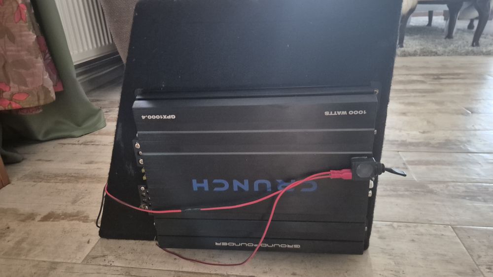 Subwoofer Crunch+Stație+convertor Hi-Low 500w RMS