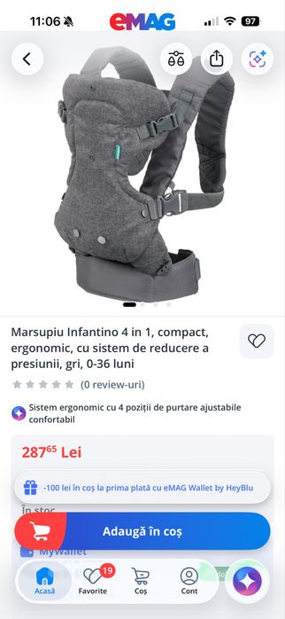Marsupiu multifunctional 4 in 1 Infantino