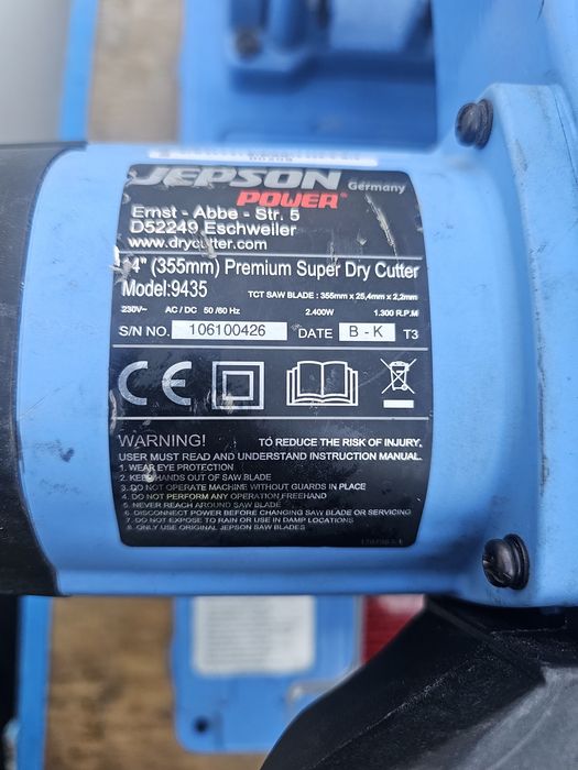 Fierăstrău circular profesional fier Jepson 9435 – 355mm, 2400W, Super Dry Cutter
