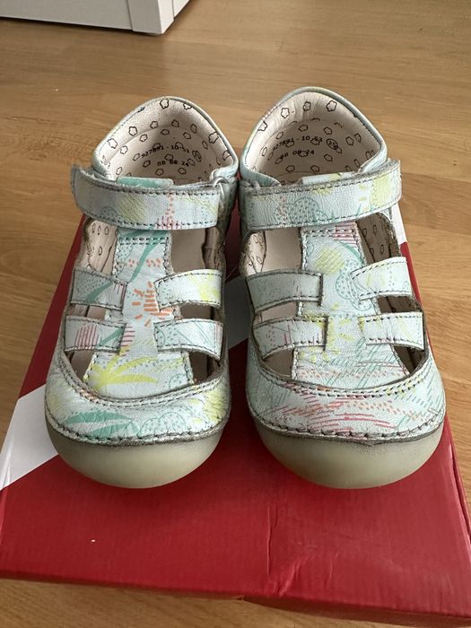 Sandale Kickers din piele, inchidere velcro, 25 EU, interior 15.7 cm