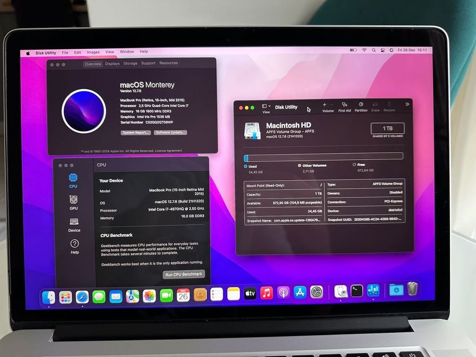 MacBook Pro 15" Mid-2015 i7 | 16GB RAM | 1TB SSD | Radeon | Retina