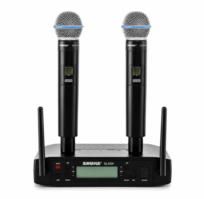 Wireless dublu microfon Shure GLXD4 BETA 58A cu două microfoane CU CASE (Clona)
