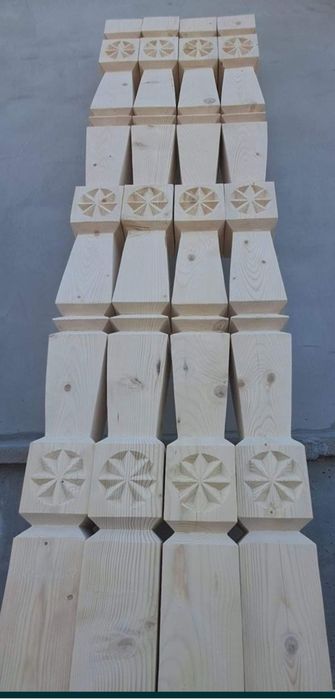 Vând stâlpi sculptați terasă, foișor, pergolă,leagăne, troițe