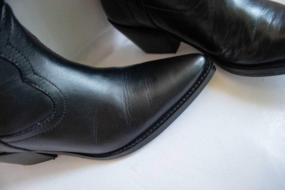 Cizme negre western cowboy piele naturala full marime 36