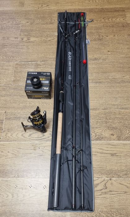 Lanseta Feeder FL BLACK FORCE 4.20 + Mulineta FL Strategist 6000