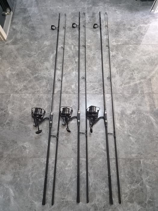 SET 3 Lansete FL EXCIA 3.90m 3.5lbs 2seg + 3 Mulinete PRO FL Arcast XR 10000 NEW 2026