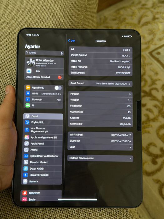 ipad pro m4 11 dyum 256gb wifi состояние идеал