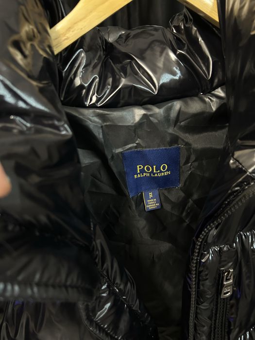 Geacă Polo Ralph Lauren bărbați XXL puffer neagră lucioasă