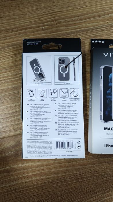 Husă Vivanco Mag Steady Cover transparentă pentru iPhone 14 Pro Max.