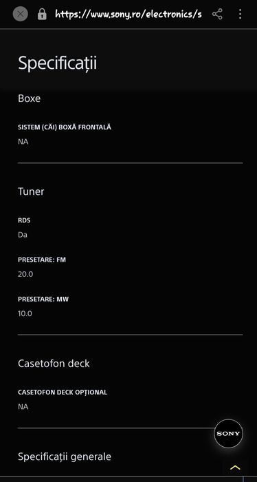 Sistem audio Sony MHC-RG440S